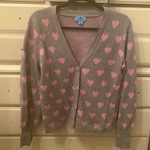 Grey Cardigan with Pink Hearts 💕 - US M